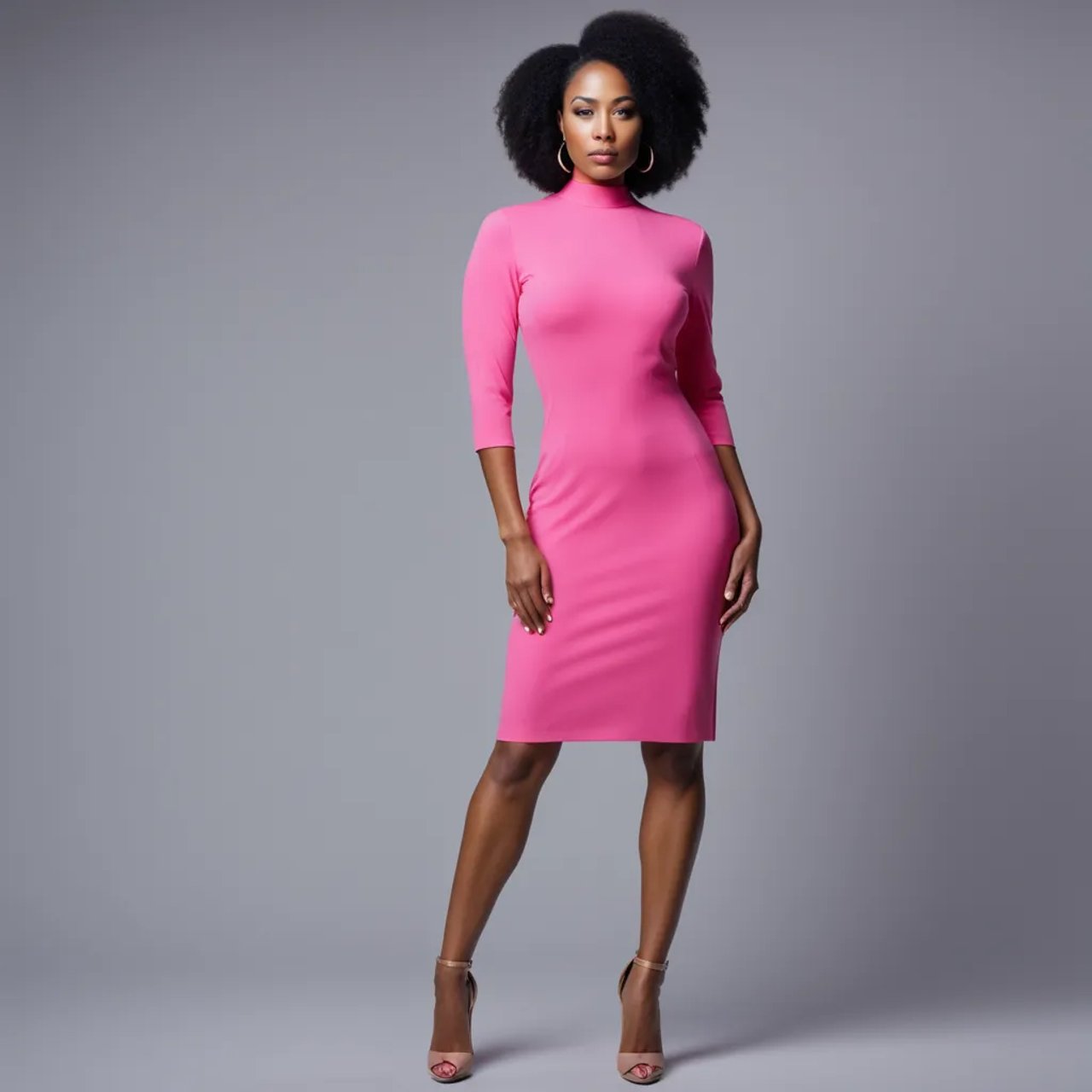 AI fashion clothing design | Bermuda pink sexy shift dress