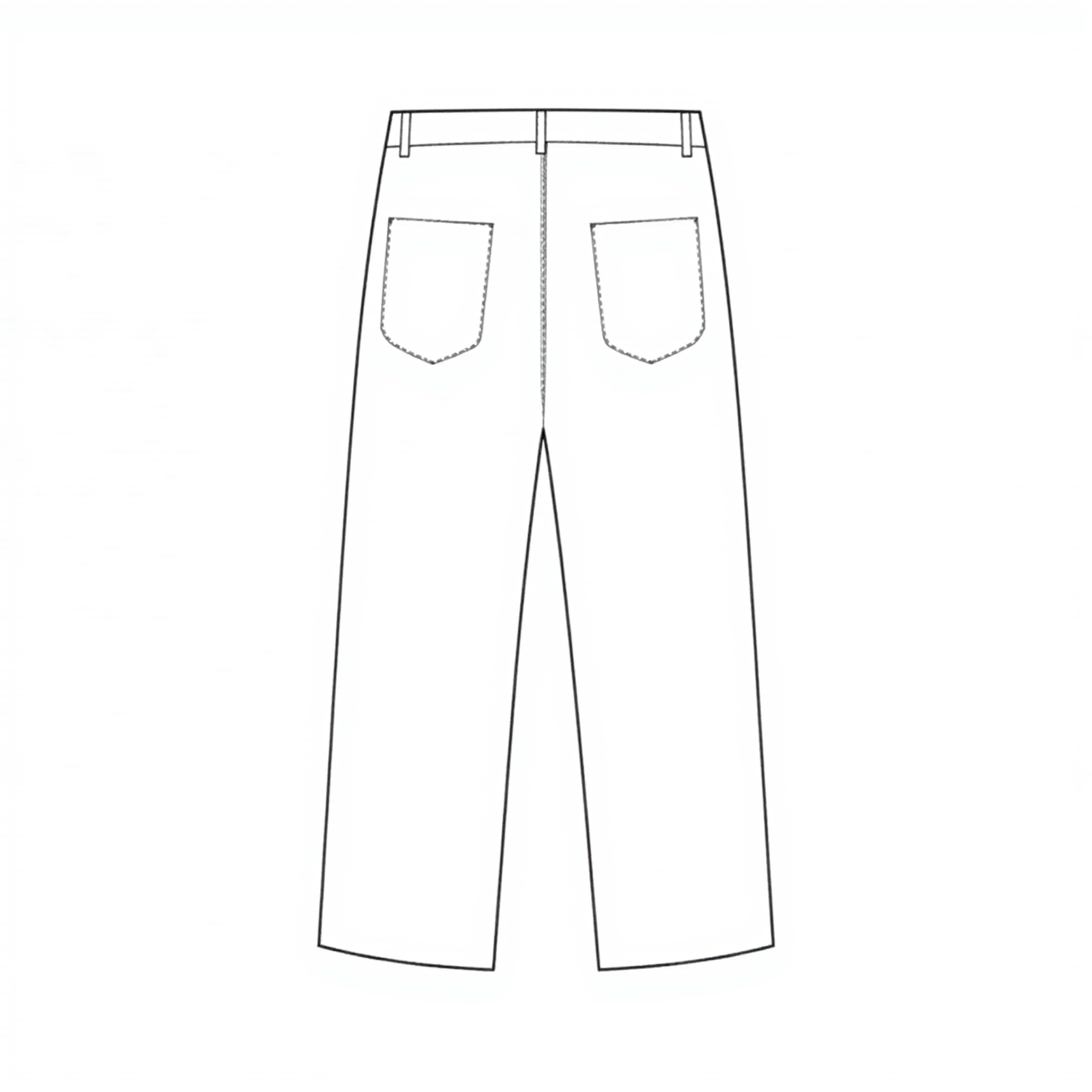 AI sketch of really baggy pants, jnco style, wide leg, wide