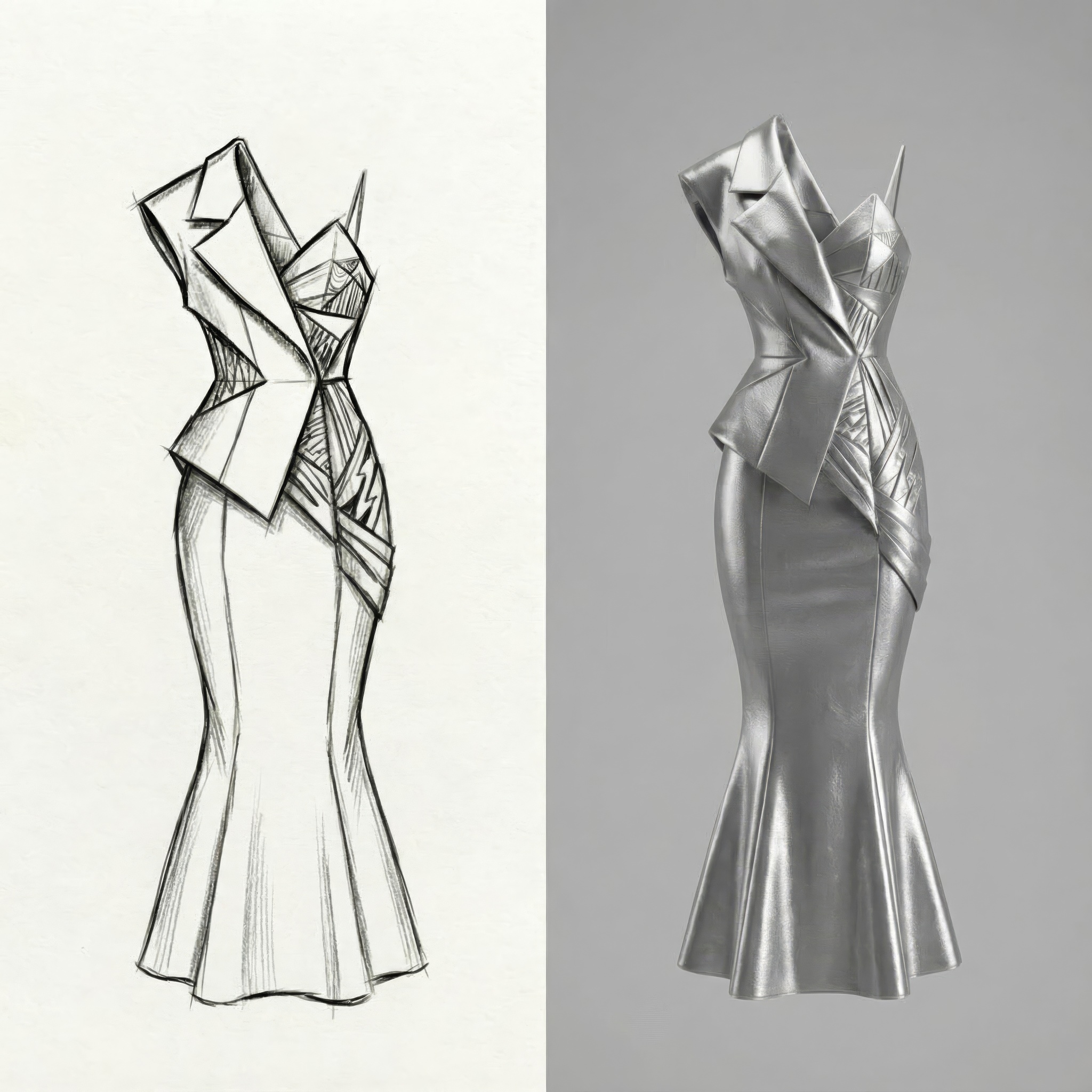 green emerald velvet dress Elegant Off-Shoulder A-Line Designer Bridal Dress Sketch, The Shown Sketch